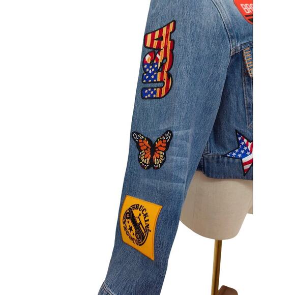 Alice + Olivia X BRONCO JEFF DENIM JACKET L - Picture 12 of 14